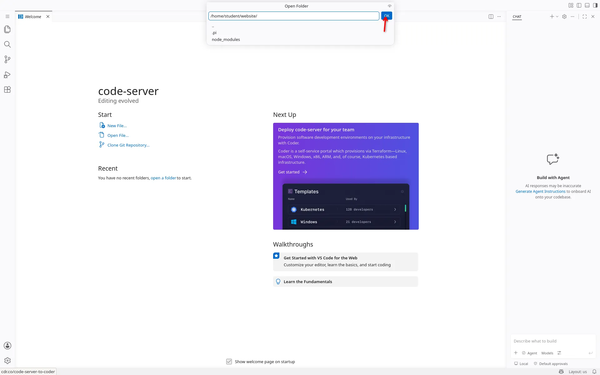 Open FIle; ~/website